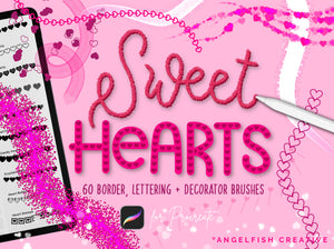 Sweet Hearts Brush Set for Procreate: 60 valentine love brushes, title