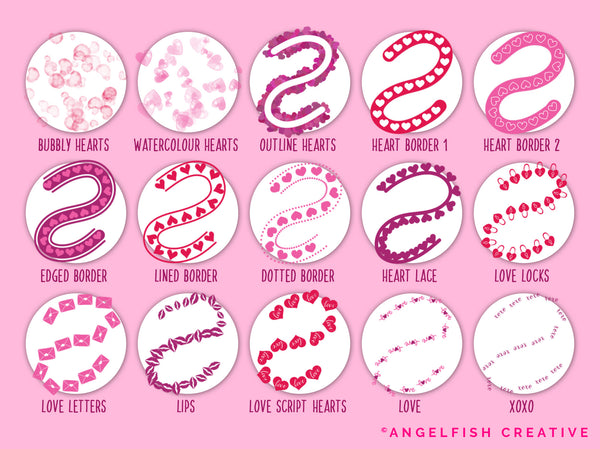 Sweet Hearts Brush Set for Procreate: 60 valentine love brushes, brushes page 4
