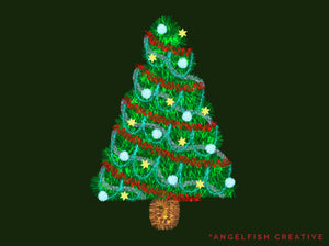 Tinsel Procreate Brush Set: 60 Christmas Garland Brushes, tinsel Christmas tree