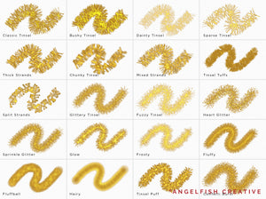 Tinsel Procreate Brush Set: 60 Christmas Garland Brushes, brush styles page 1