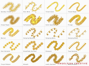 Tinsel Procreate Brush Set: 60 Christmas Garland Brushes, brush styles page 3