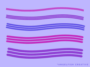 Triple Line Brush for Procreate | 3 Line Multi-line Monoline Brush, brush strokes