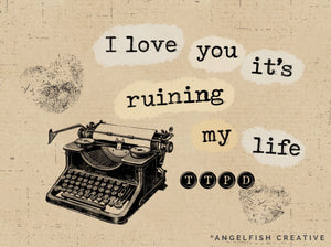 Typewriter Procreate Brush Set | Type Alphabet Letter Key Stamp, Ink & Texture Brushes, typed quote words