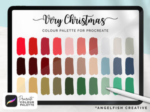 Very Christmas Procreate Colour Palette | Colour Swatches, 30 Digital Colours | Procreate Palette for iPad | Instant Download