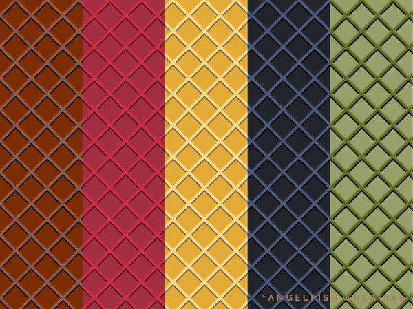 Waffle Pattern Procreate Brush Set | 6 Texture Brushes, square diamond icecream cone, coloured waffle patterns