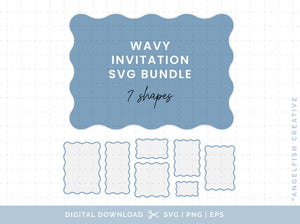 Wavy Invitation Stationery Bundle - SVG, PNG, EPS Cutting Files/Clipart, title