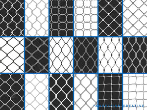 Wire Fence Procreate Brush Set, metal chain link pattern brushes, patterns page 1