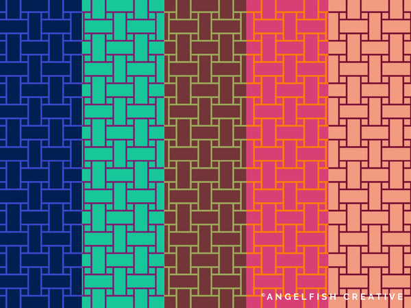 Woven Brush for Procreate | seamless interlocking weaving weave repeating pattern brush, colours