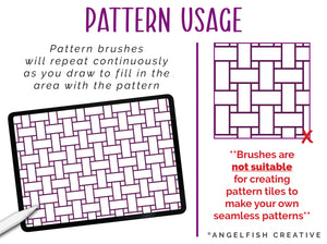 Woven Pattern Brush for Procreate, pattern usage