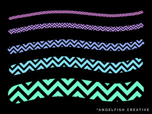 Zig Zag Brush for Procreate | Seamless Chevron Pattern Brush, brush sizes