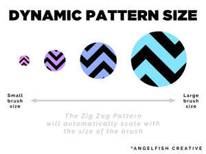 Zig Zag Brush for Procreate | Seamless Chevron Pattern Brush, dynamic pattern size