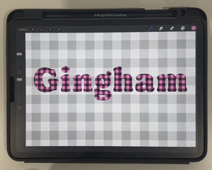 Gingham Brush for Procreate | Tablecloth Plaid Check Seamless Pattern Brush, video