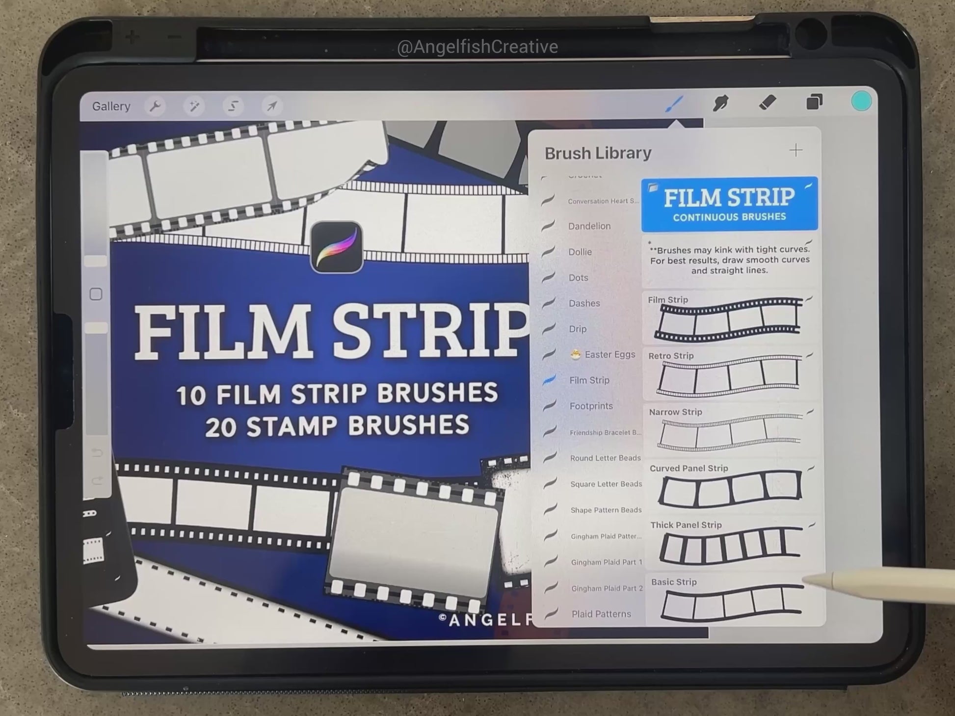 Film Strip Brush Set for Procreate | Photo Picture Strips Frame stamps brushes, video