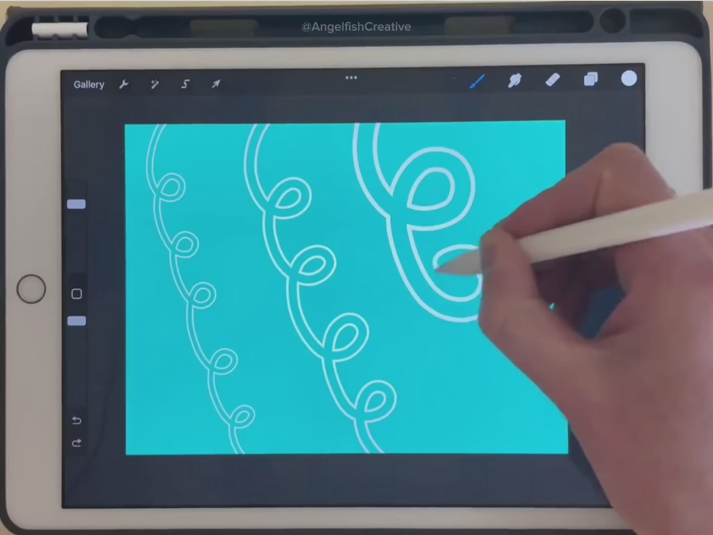 Outline Brush for Procreate | Outlined Lettering Monoline Outliner Line Brush, demo video