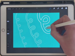 Outline Brush for Procreate | Outlined Lettering Monoline Outliner Line Brush, demo video