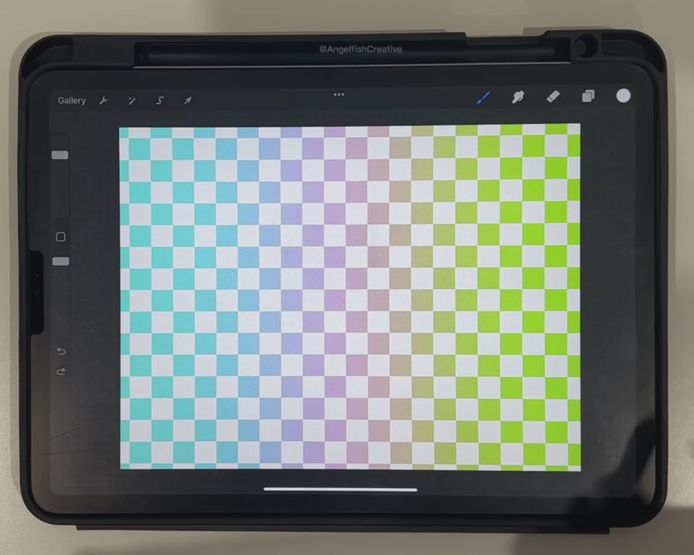 Chequer Brush for Procreate | Seamless Check Checkers Square Pattern Brush, demo video