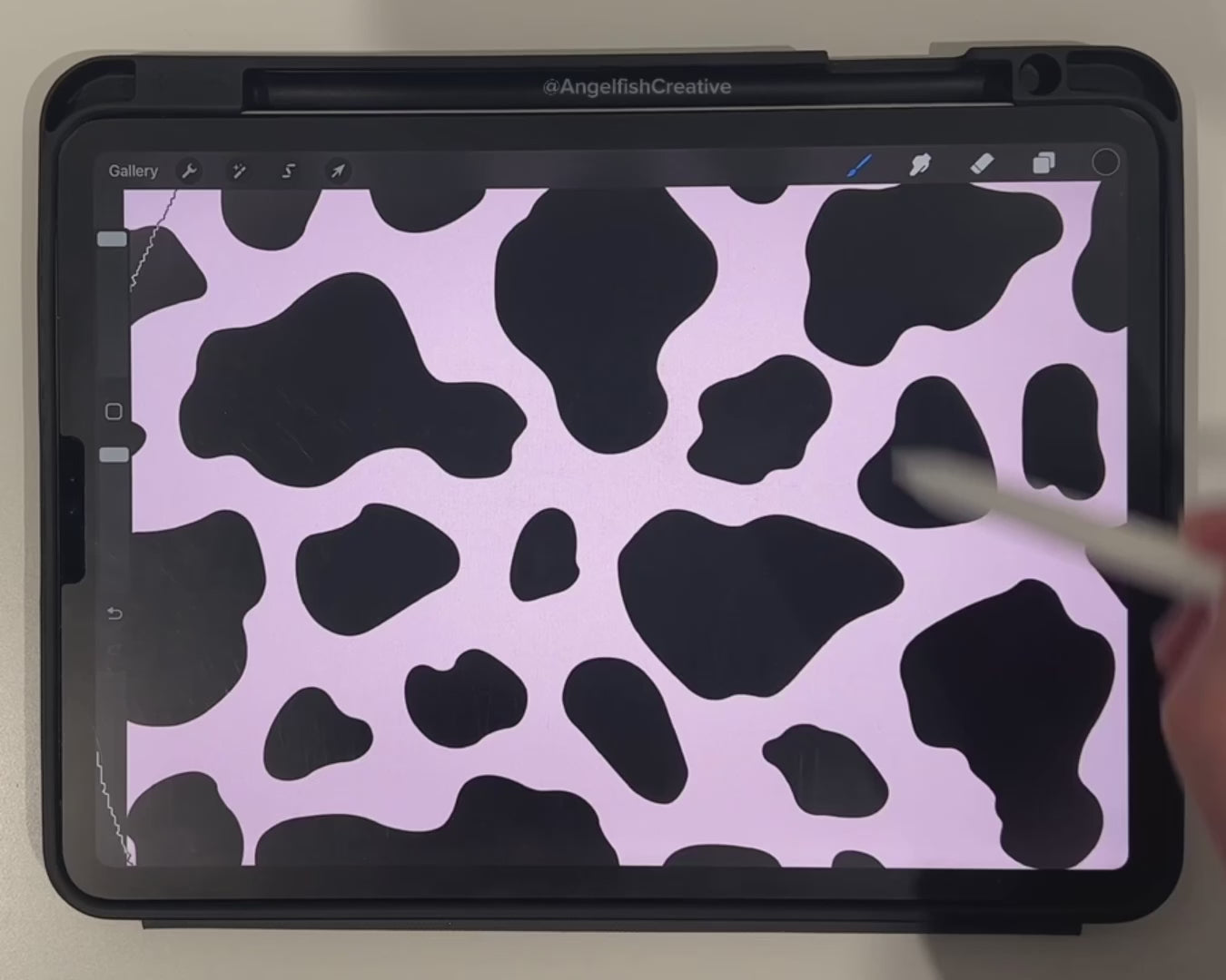 Cow Print Brush Set for Procreate | 6 Cow Animal Print Pattern Lettering Brushes, video