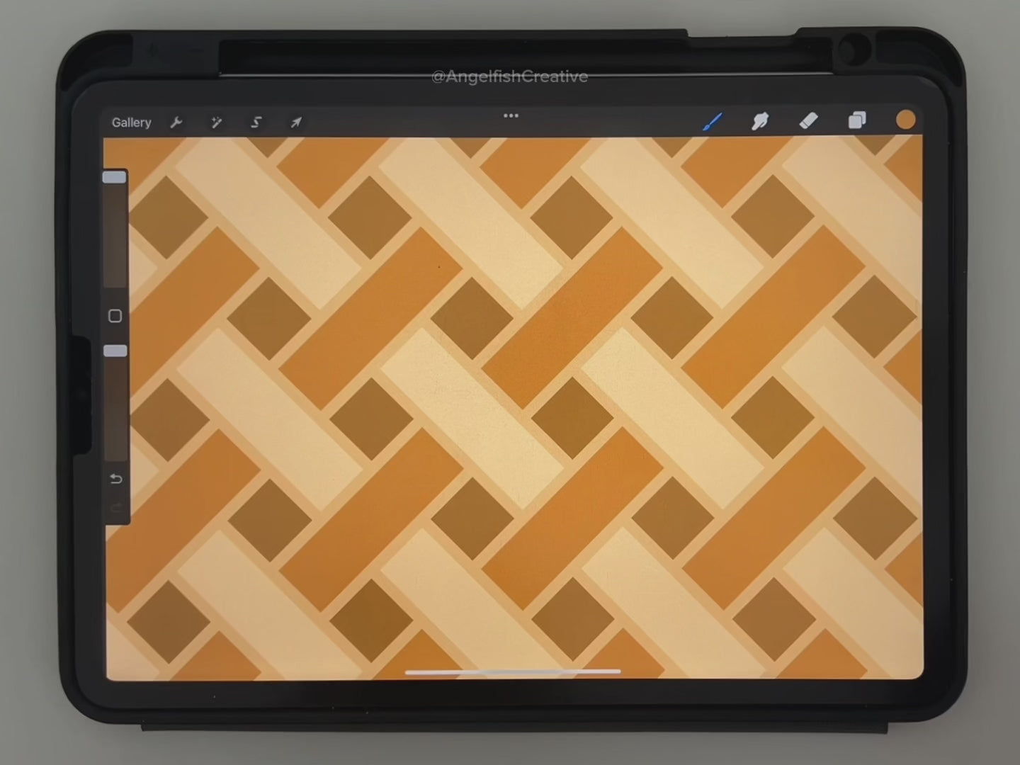 Demonstration video of the Basketweave Brush for Procreate in action