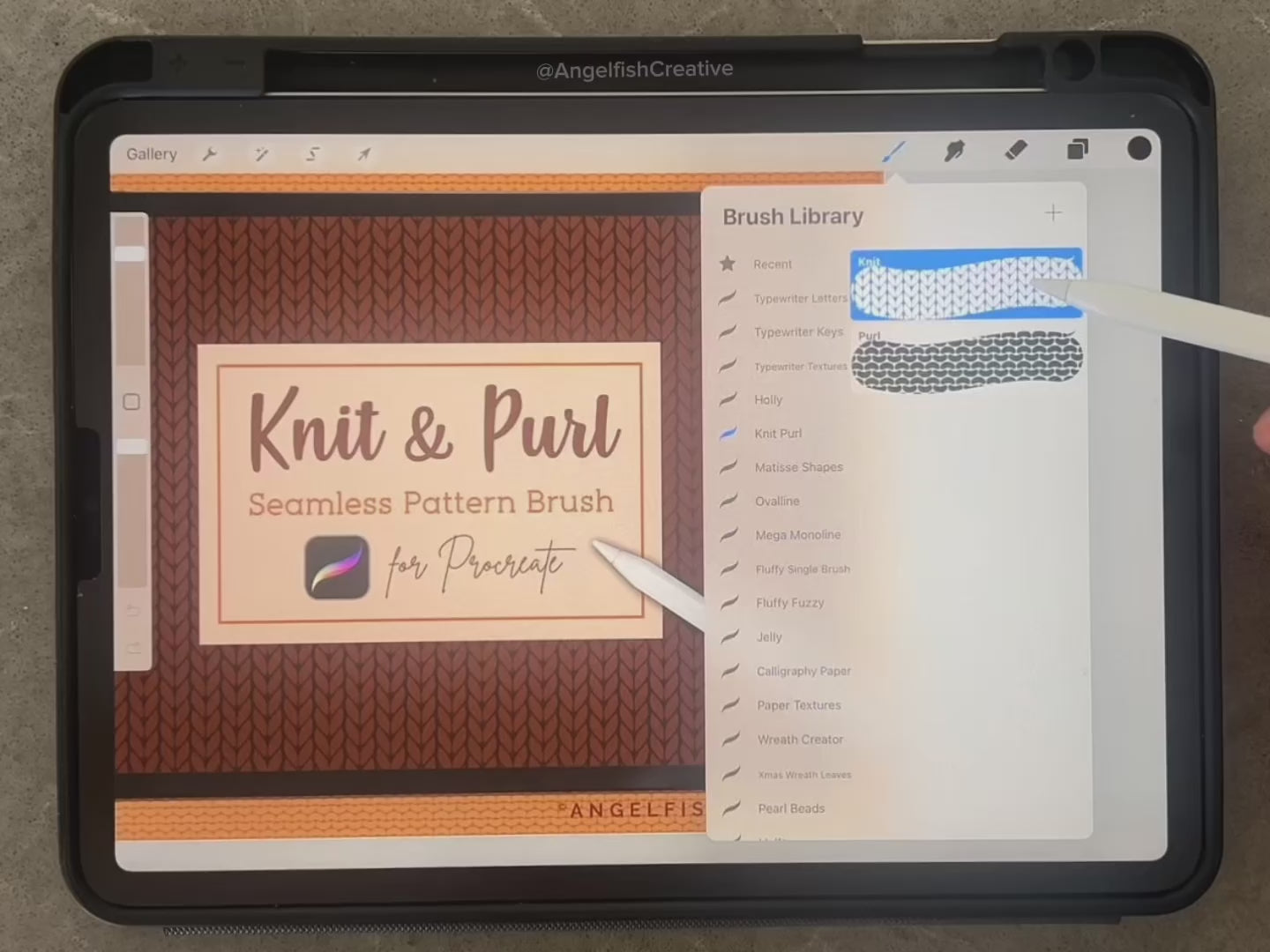 Knit & Purl Pattern Brush for Procreate | 2 Seamless Knitting Texture Brushes, sweater weather, video