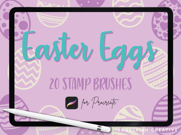 Easter Eggs Stamp Brush Set for Procreate | Set of 20 Brushes, title