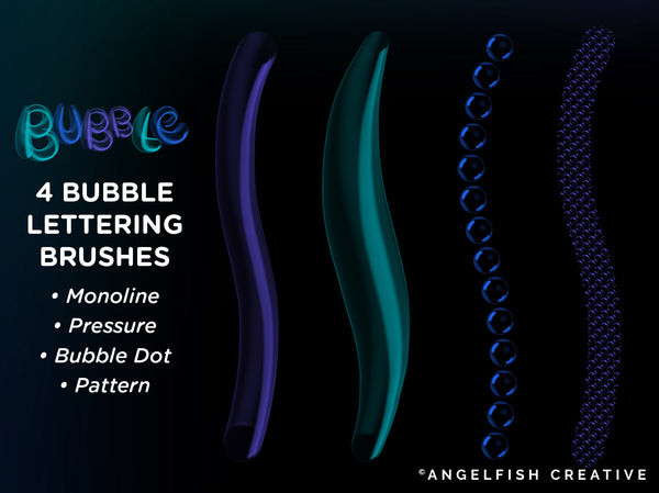 Bubble Procreate Brush Set | 21 Lettering, Scatter & Stamp Bubbles Brushes, lettering brushes
