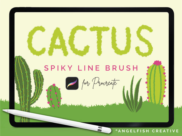 Cactus Brush for Procreate | Spiky Plant Succulent Line Pattern Brush, title