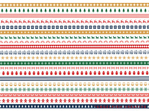 Holiday Border Procreate Brush Set | Set of 20 Christmas Pattern Line Brushes, brush line patterns