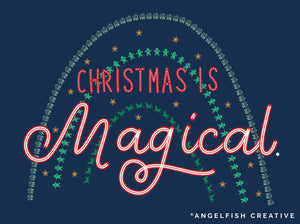 Holiday Border Procreate Brush Set | Set of 20 Christmas Pattern Line Brushes, christmas is magical hand lettering