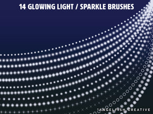 Christmas Lights Procreate Brush Set | 56 Bokeh Sparkle Neon Glow Fairy Light Brushes, glowing light sparkle brushes