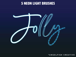 Christmas Lights Procreate Brush Set | 56 Bokeh Sparkle Neon Glow Fairy Light Brushes, neon light brushes
