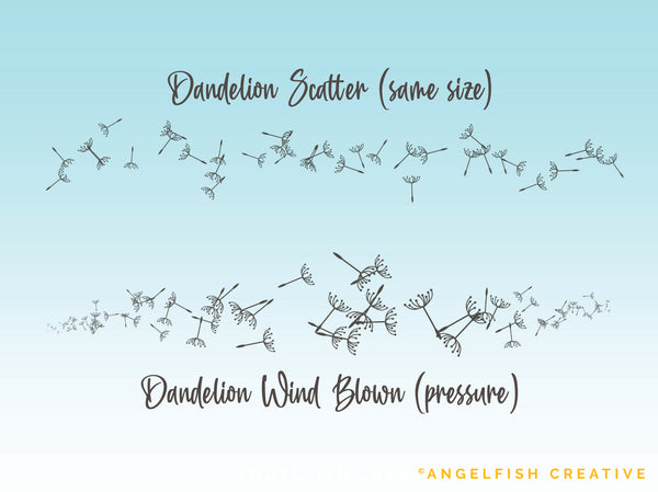 Dandelion Brush Set for Procreate | Floral Seed Stamp Scatter Brushes, scatter brushes