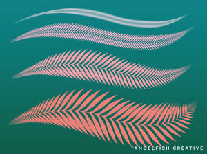 Fern Brush for Procreate | Tropical Leaf Greenery Calligraphy Brush, brush sizes