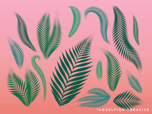 Fern Brush for Procreate | Tropical Leaf Greenery Calligraphy Brush, leaf designs