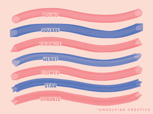 Hollow Brush Set for Procreate | Set of 7 - 3D Tube Lettering Brushes, brush styles