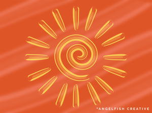 Liquid Brush for Procreate | 3D Lettering Water Stream Watercolour Brush, sun artwork