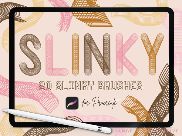 Slinky Brush Set, ipad procreate, mandala spiral brushes, title artwork