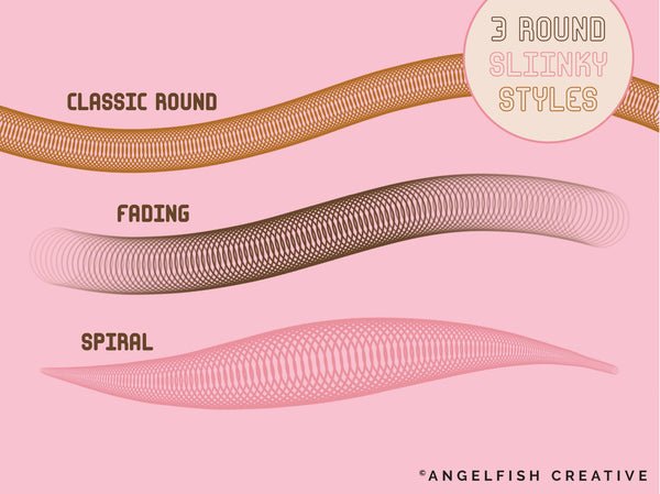 Slinky Brush Set, ipad procreate, mandala spiral brushes, round slinky styles
