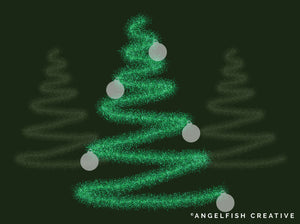 Tinsel Procreate Brush Set | Set of 48 Christmas Sparkle Glitter Tinsel Brushes, christmas tree drawing